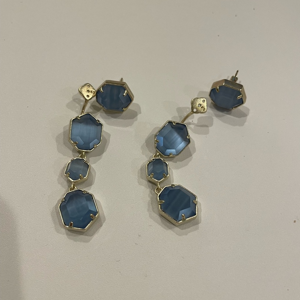Kendra Scott Blue Multi-Drop Dangle Earrings - Picture 1 of 1
